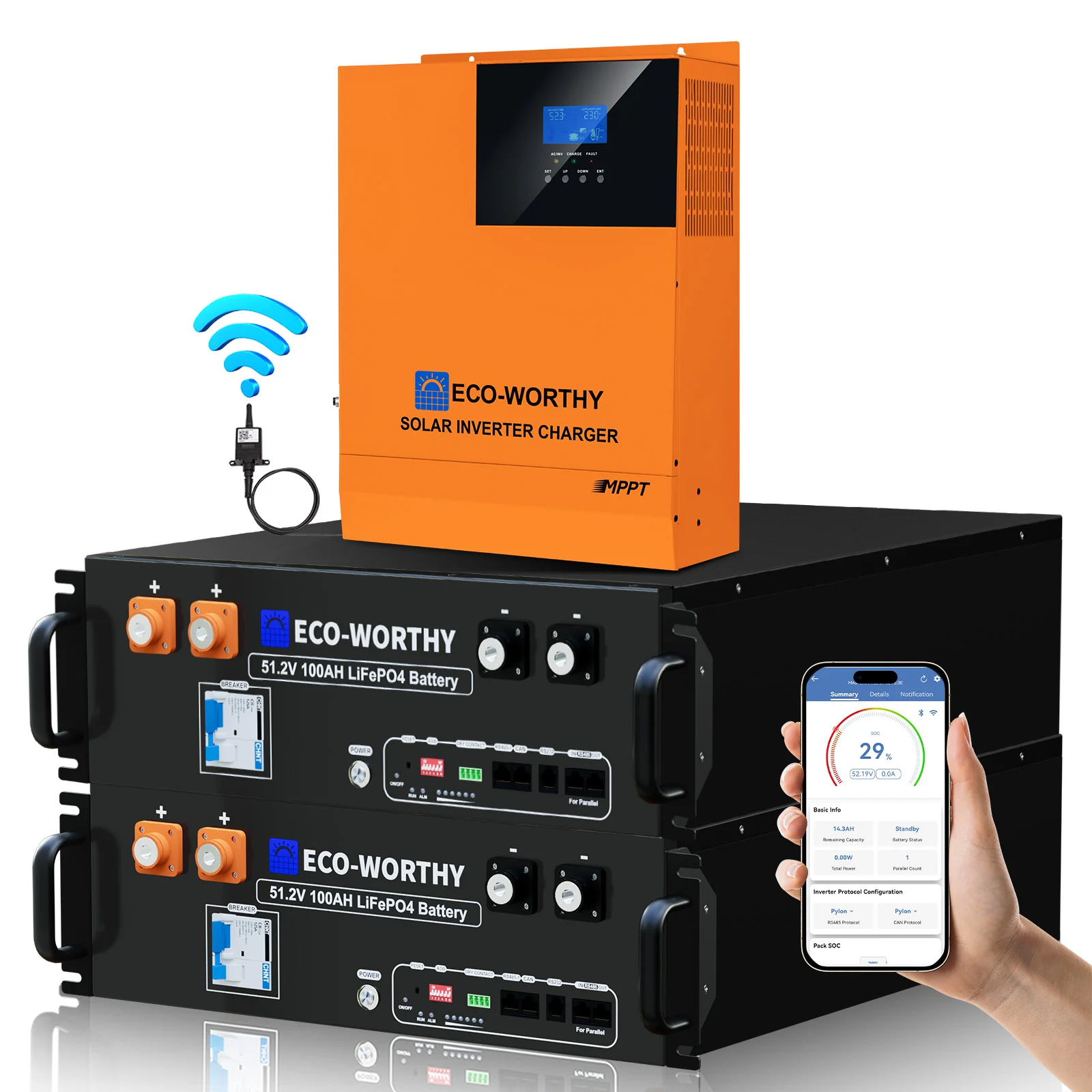Eco-Worthy Kit Solaire Autonome 5kW avec Batterie LiFePO4 Rackable 5.12kwh / 10.24kWh - Image 10