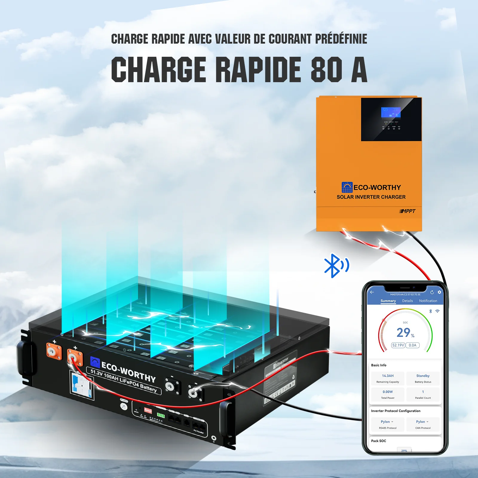 Eco-Worthy Kit Solaire Autonome 5kW avec Batterie LiFePO4 Rackable 5.12kwh / 10.24kWh - Image 3
