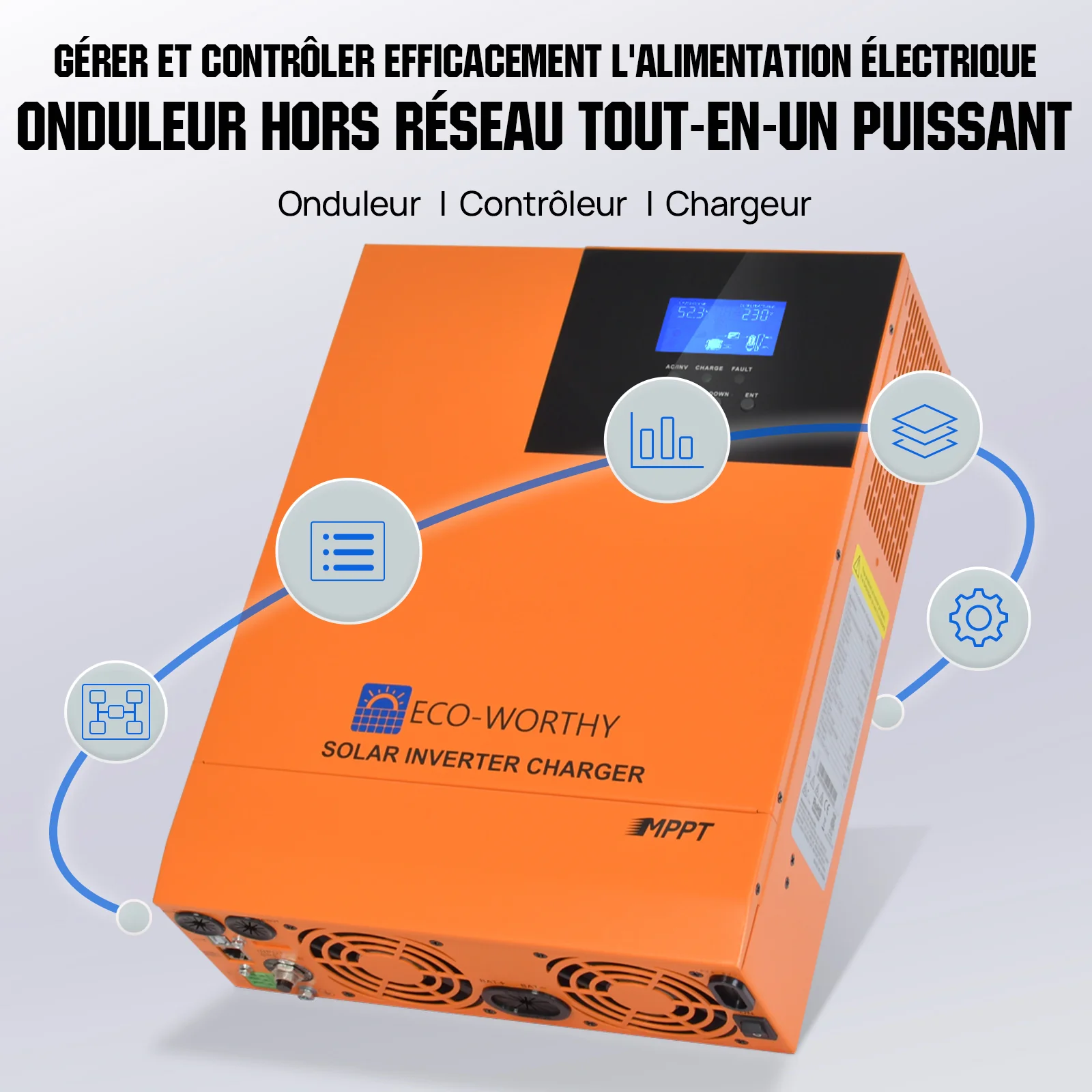 Eco-Worthy Kit Solaire Autonome 5kW avec Batterie LiFePO4 Rackable 5.12kwh / 10.24kWh - Image 7