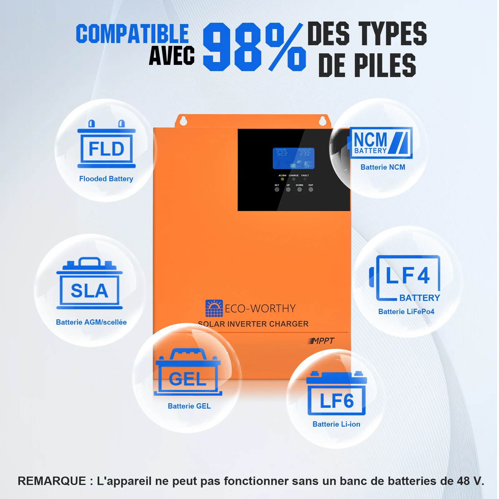 Eco-Worthy Kit Solaire Autonome 5kW avec Batterie LiFePO4 Rackable 5.12kwh / 10.24kWh - Image 8