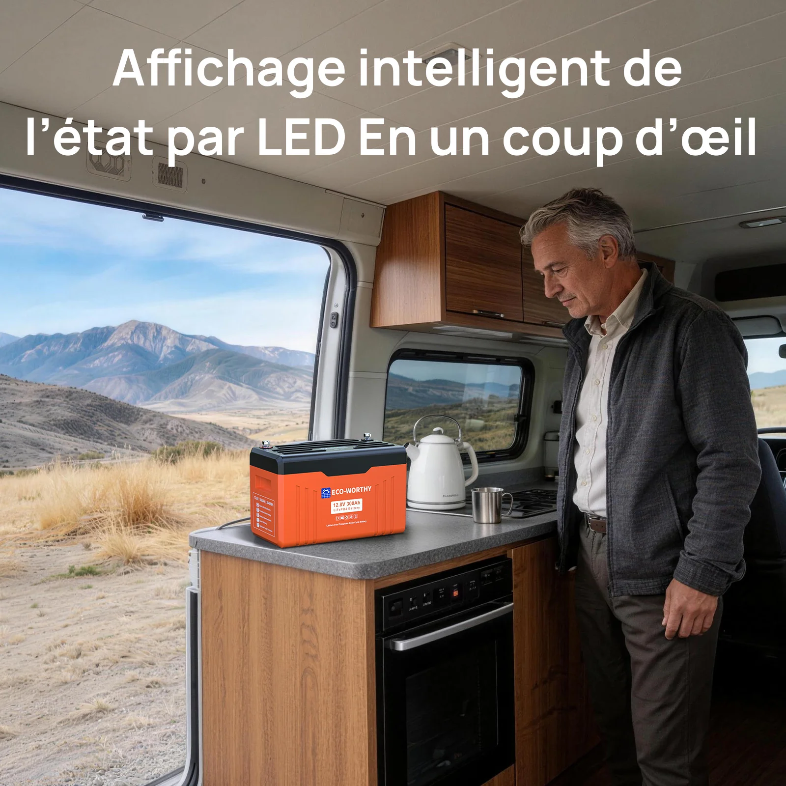 Eco-Worthy Batterie Lithium 12V 314Ah LiFePO4 Bluetooth Avec Indicateur LED (Données SOC et Niveau de Batterie) - Image 12