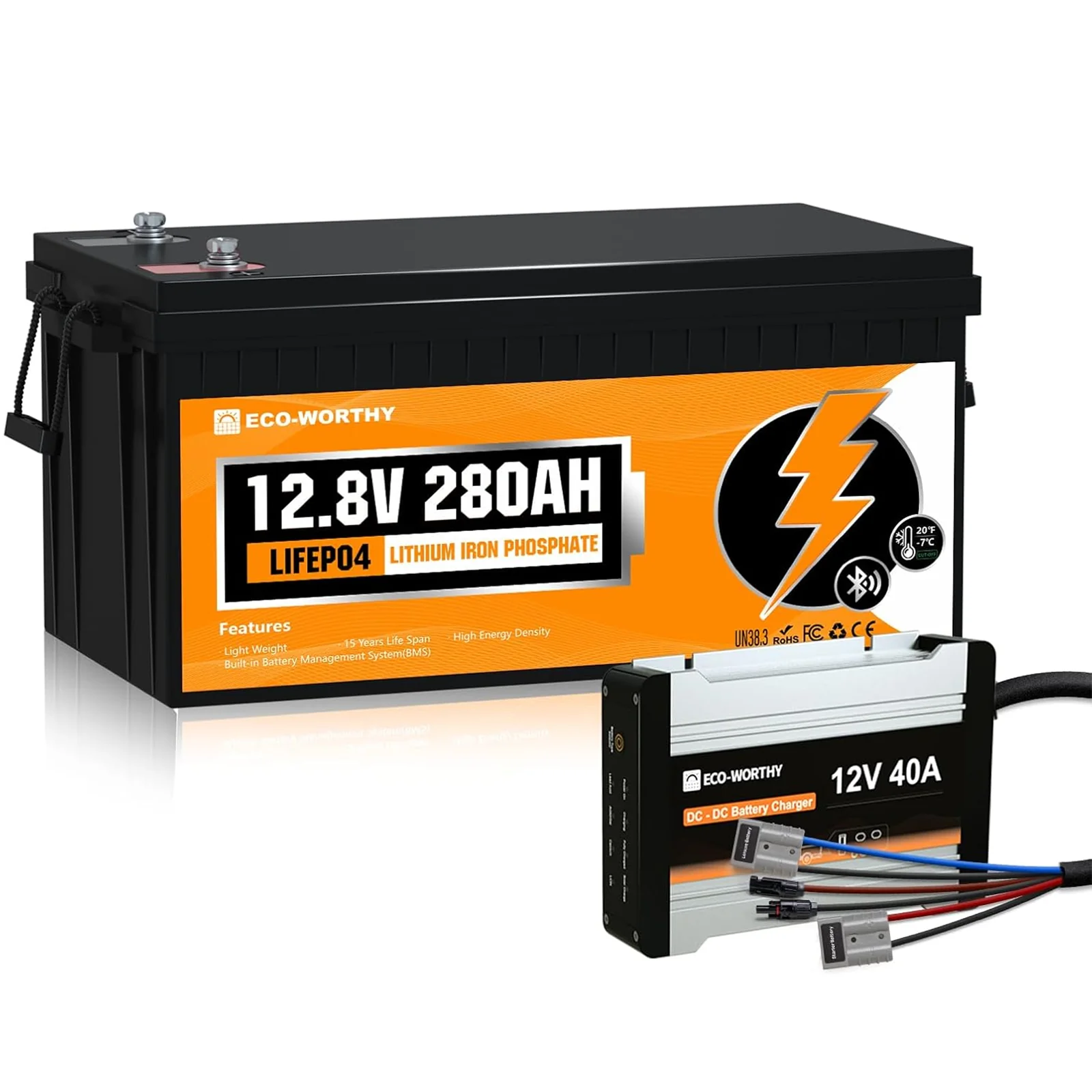 Eco-Worthy Batterie lithium 12V 280Ah Lifepo4 avec Bluetooth et Basse température - Image 12
