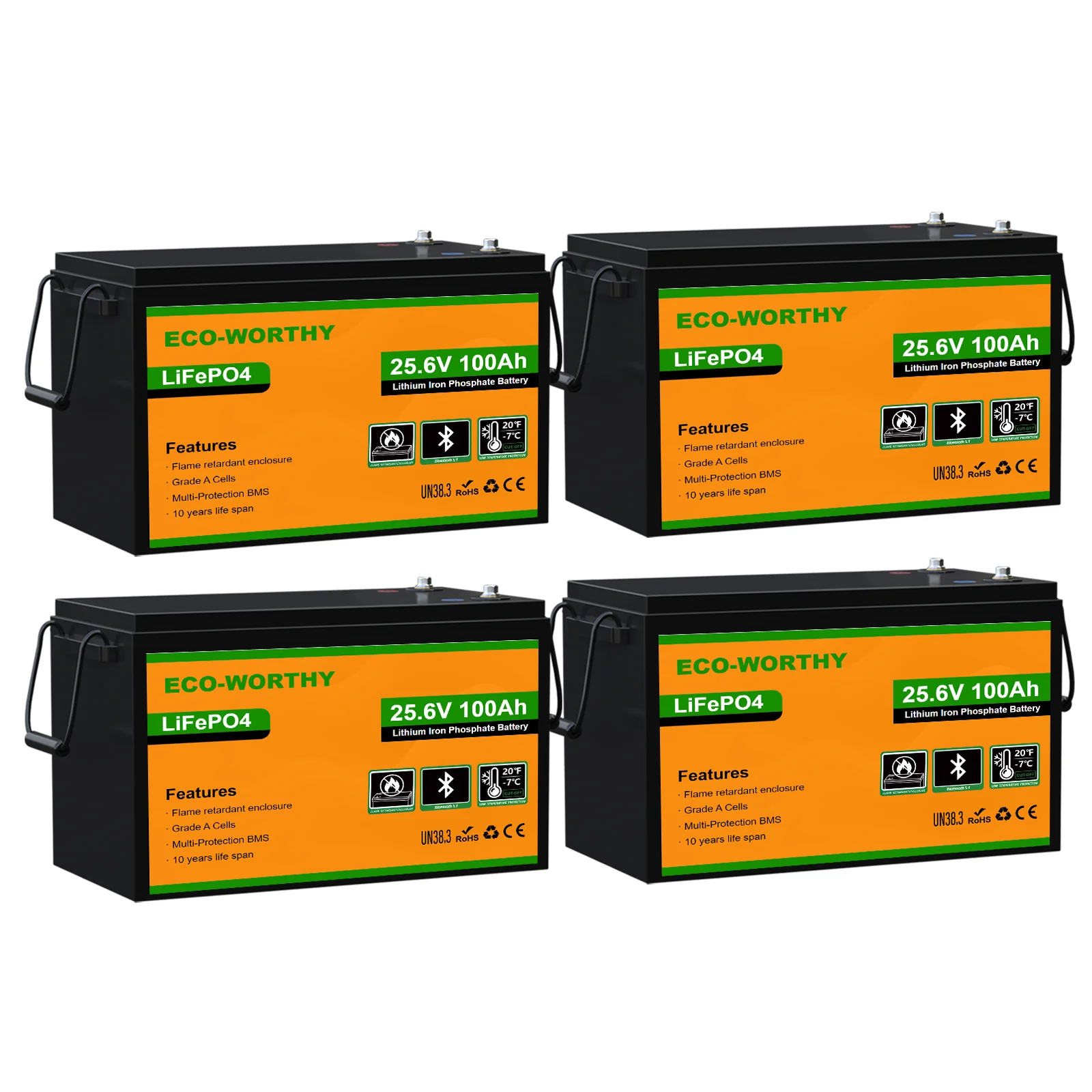 Eco-Worthy Batterie au lithium LiFePO4 24 V 100 Ah avec Bluetooth et protection contre les basses températures - Image 11