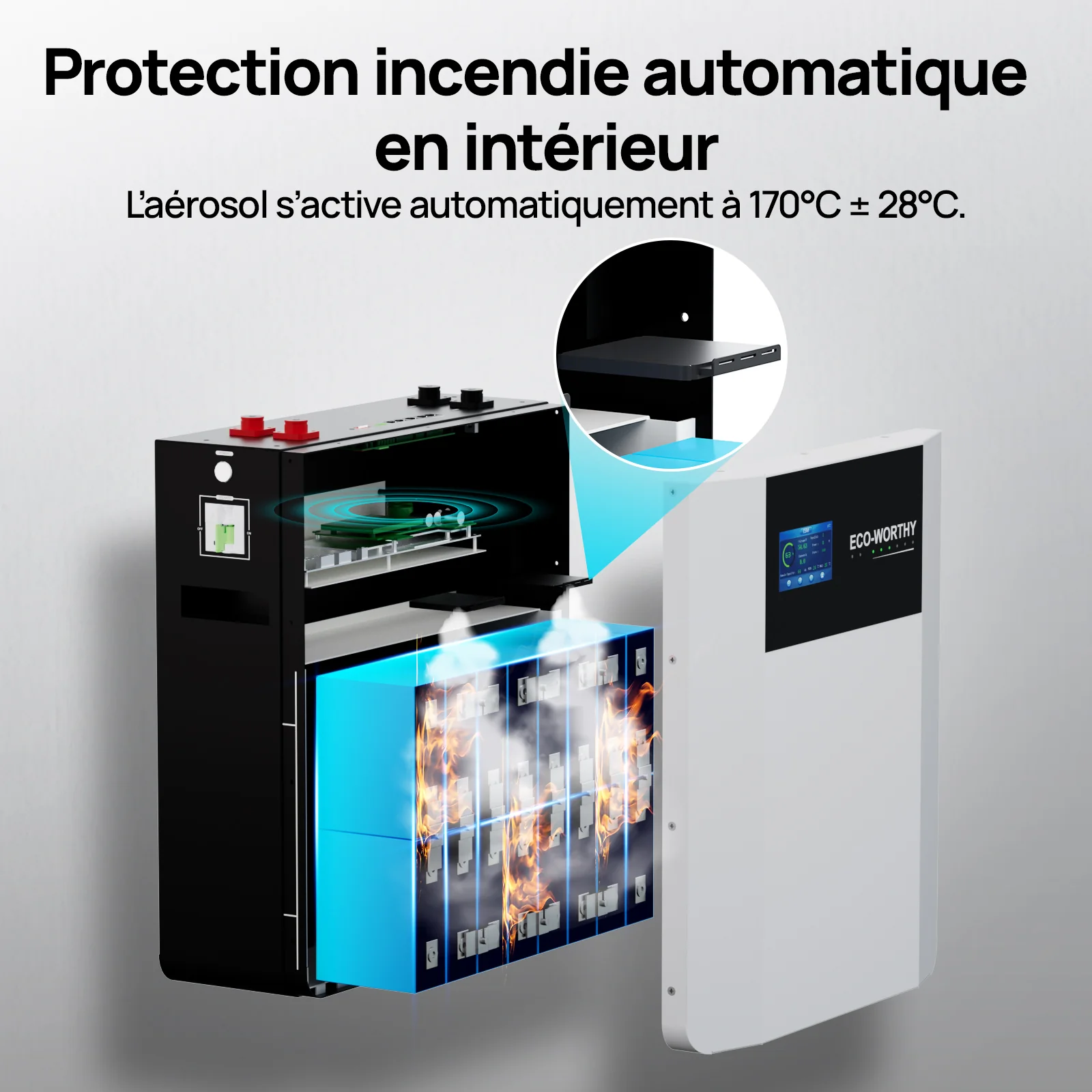 Eco-Worthy Batterie murale lithium 48V 100Ah LiFePO4 – Charge basse température -20°C - Image 3