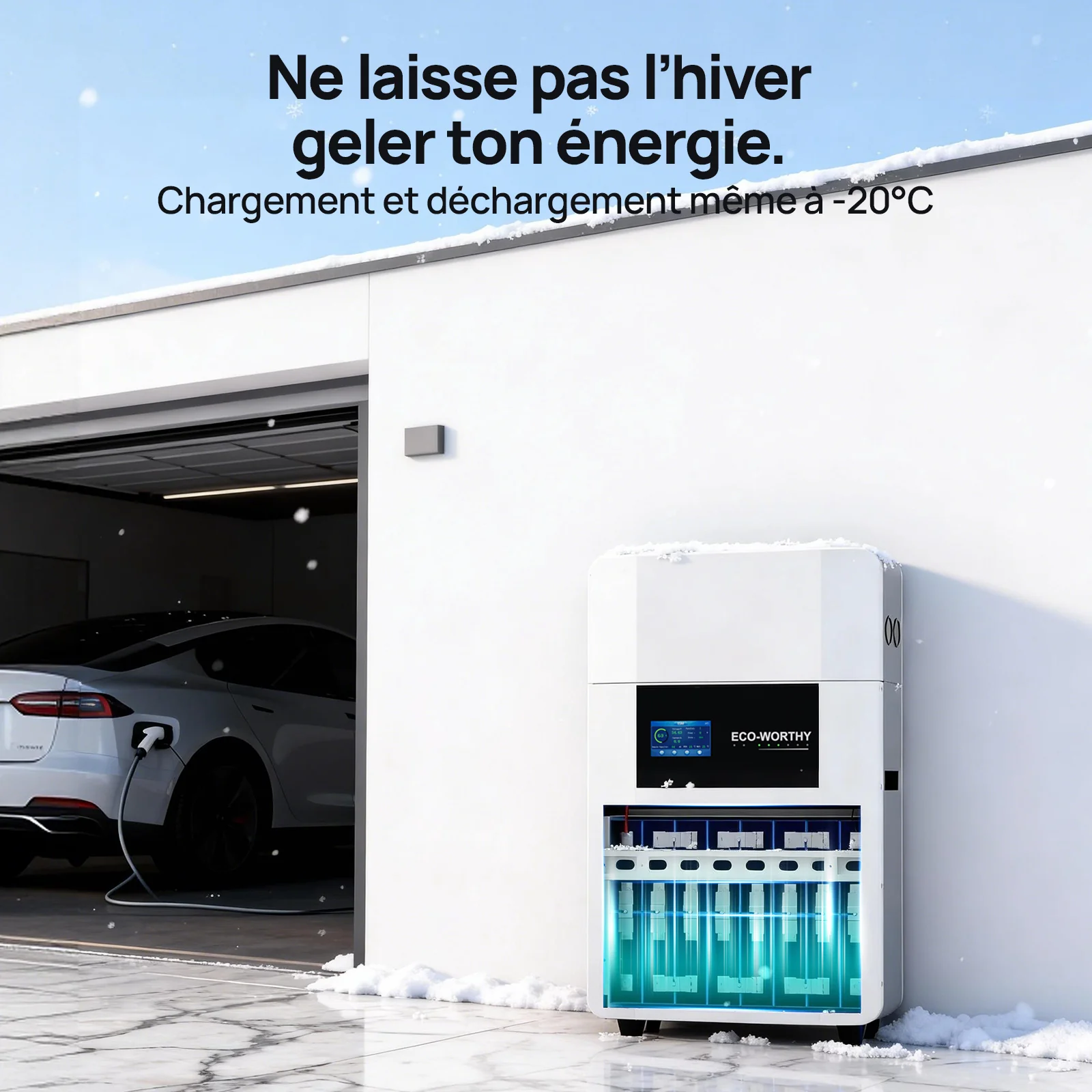 Eco-Worthy Batterie murale lithium 48V 100Ah LiFePO4 – Charge basse température -20°C - Image 4