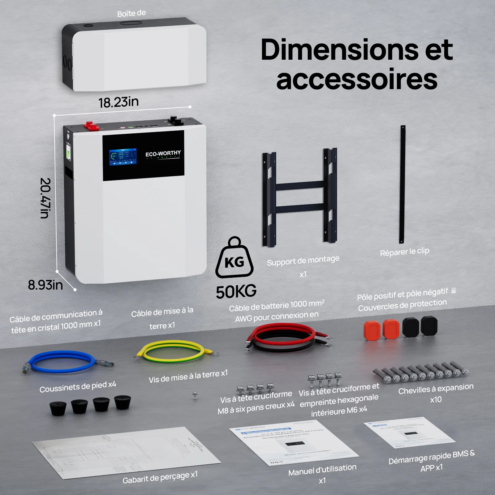 Eco-Worthy Batterie murale lithium 48V 100Ah LiFePO4 – Charge basse température -20°C - Image 6