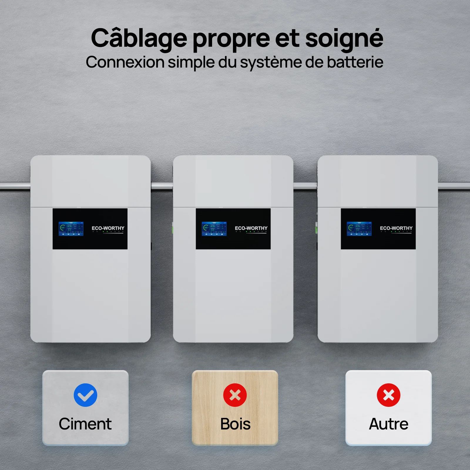 Eco-Worthy Batterie murale lithium 48V 100Ah LiFePO4 – Charge basse température -20°C - Image 9