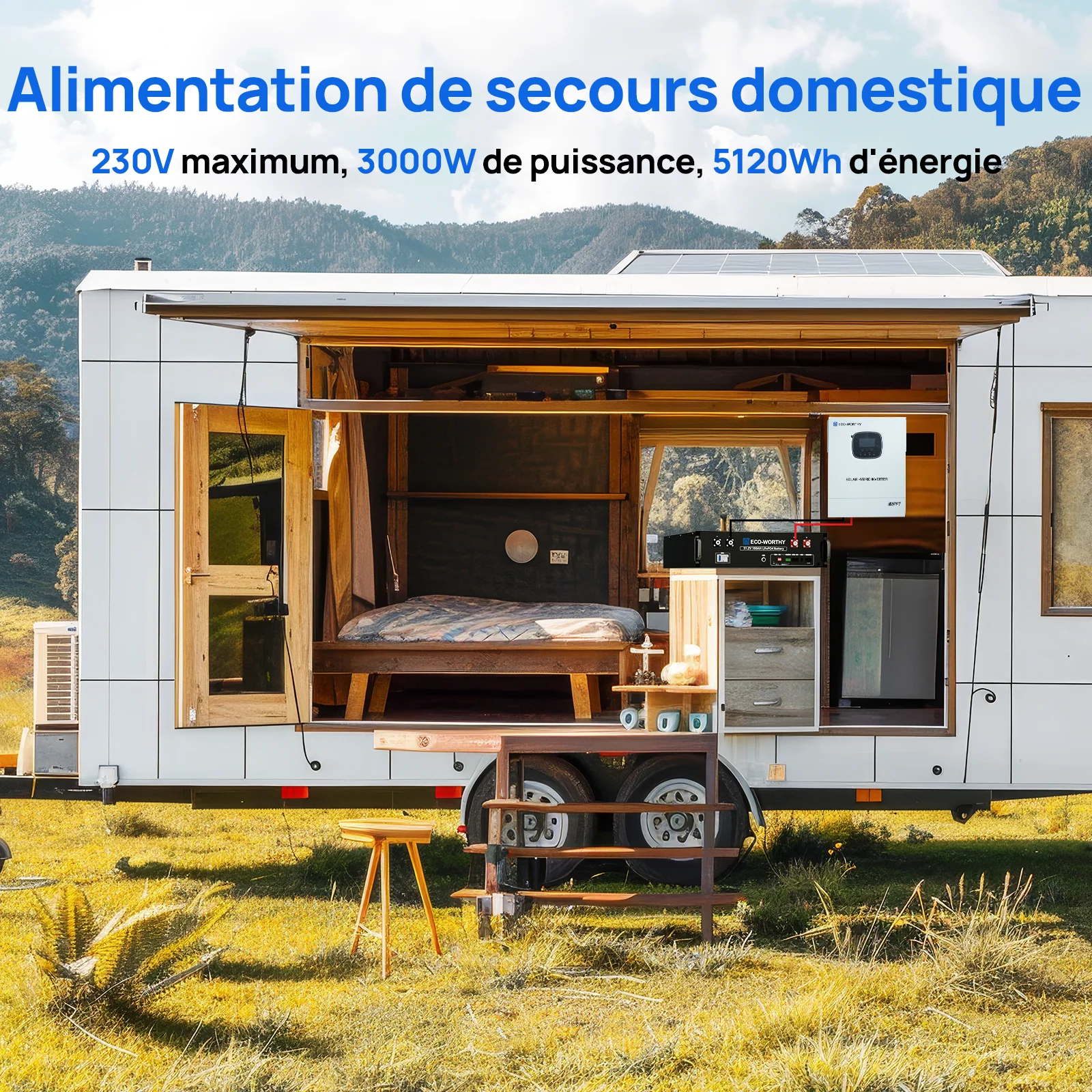 Eco-Worthy Kit Solaire Autonome 3kW avec Batterie LiFePO4 Rackable 5.12kwh - Image 13
