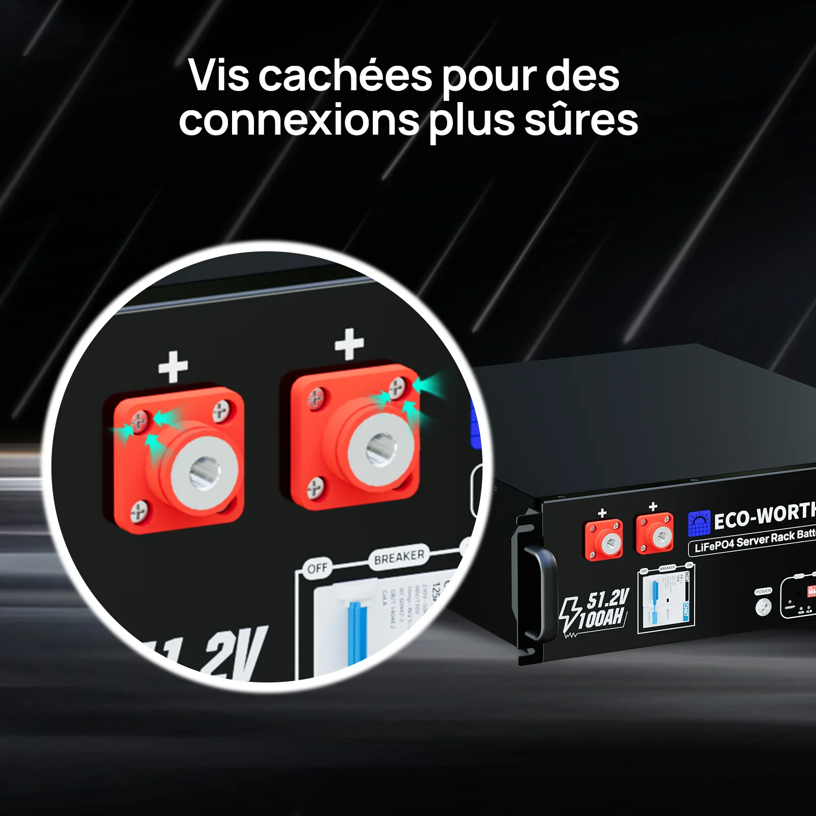 Eco-Worthy Batterie lithium rack LiFePO4 48V 100Ah  avec Bluetooth et WiFi | IEC 61000 et Garantie 10 ans - Image 10