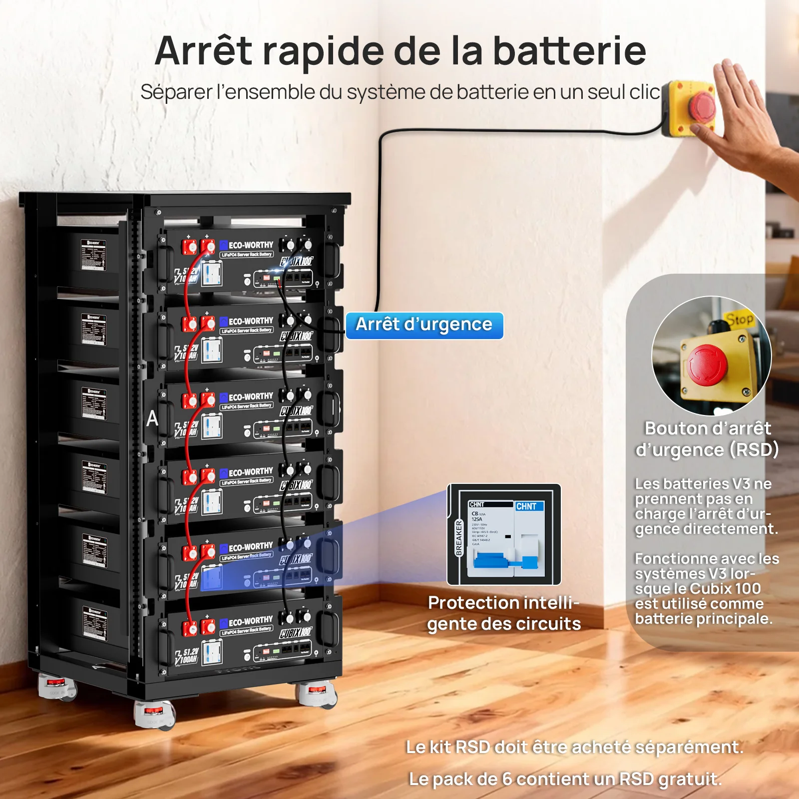 Eco-Worthy Batterie lithium rack LiFePO4 48V 100Ah  avec Bluetooth et WiFi | IEC 61000 et Garantie 10 ans - Image 13