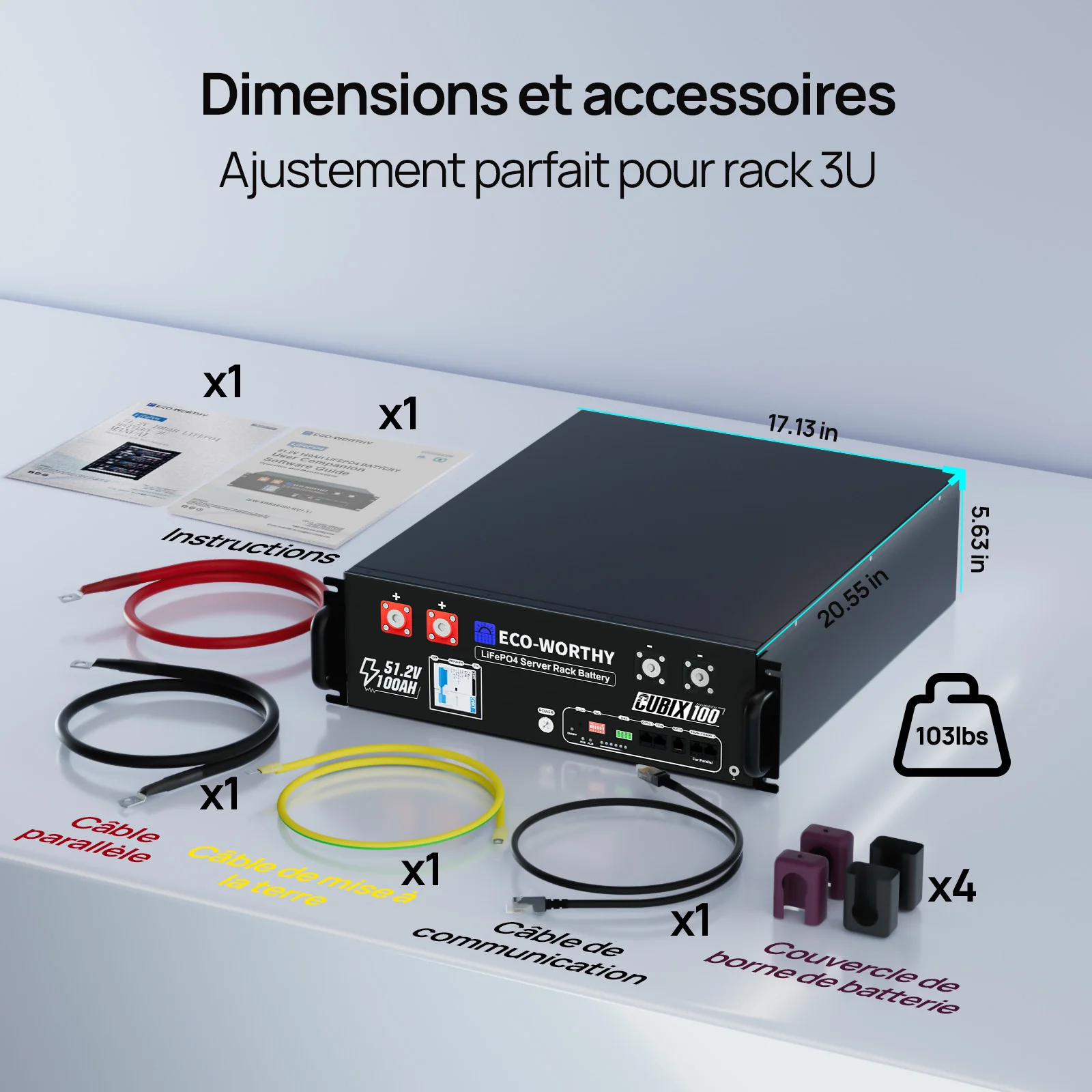 Eco-Worthy Batterie lithium rack LiFePO4 48V 100Ah  avec Bluetooth et WiFi | IEC 61000 et Garantie 10 ans - Image 14