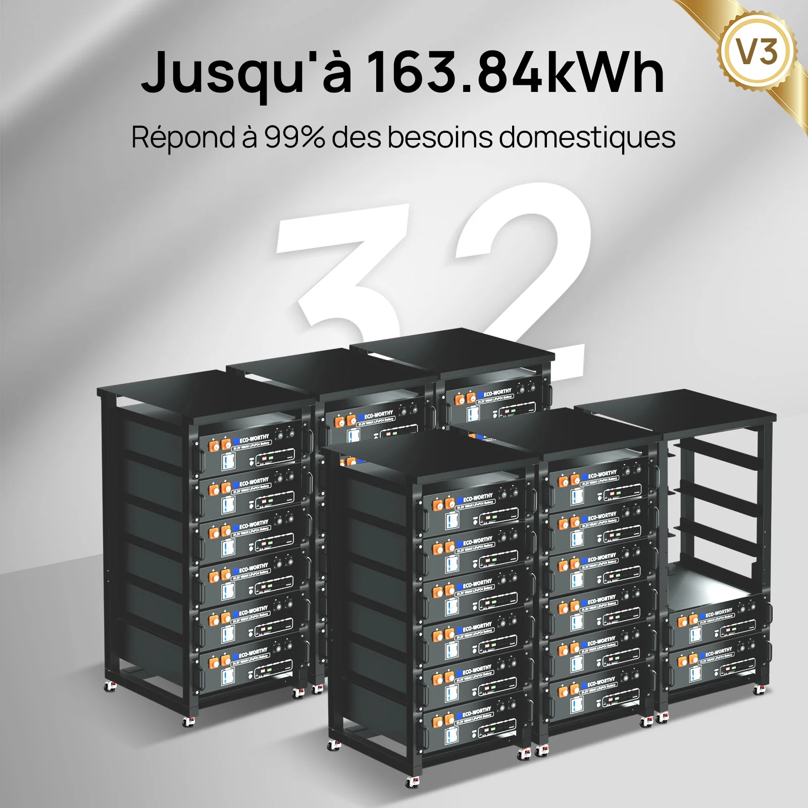 Eco-Worthy Kit Solaire Hors Réseau Complet 48V 10kW (24 x 430W) - Image 13