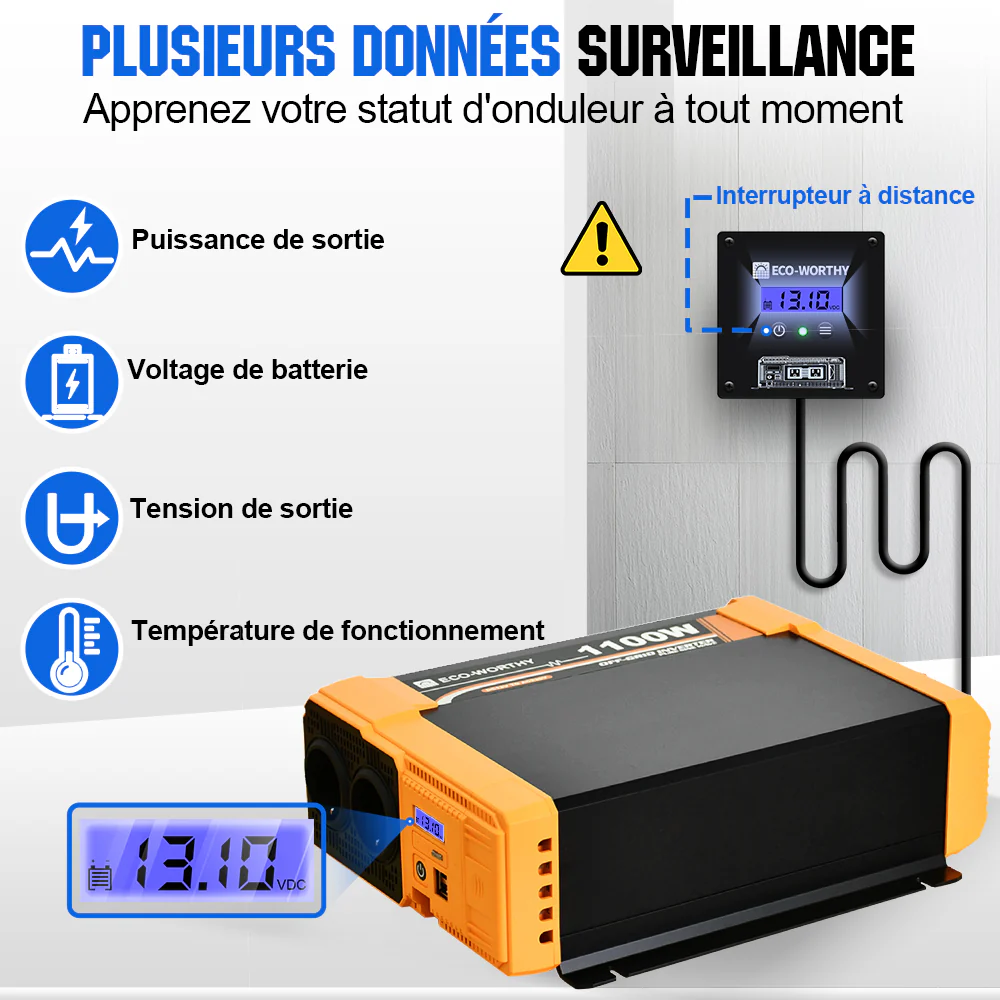 Onduleur pour site isolé du réseau pur sinus 1100VA 12V à 230V - Image 5