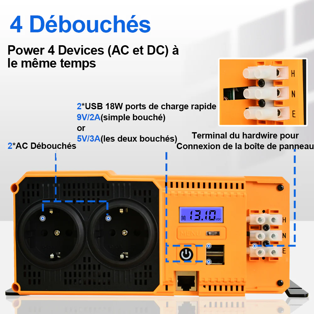 Onduleur pour site isolé du réseau pur sinus 2000VA 12V à 230V - Image 4