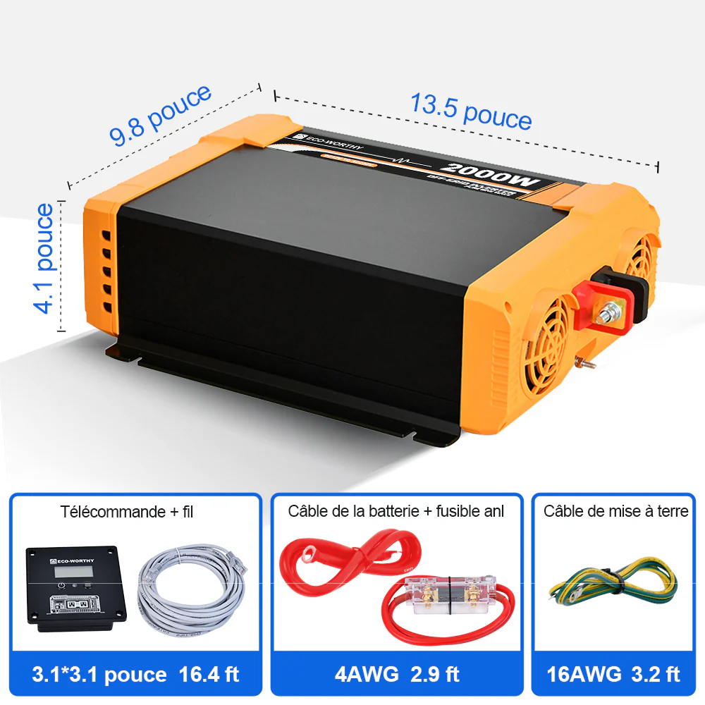 Onduleur pour site isolé du réseau pur sinus 2000VA 12V à 230V - Image 7
